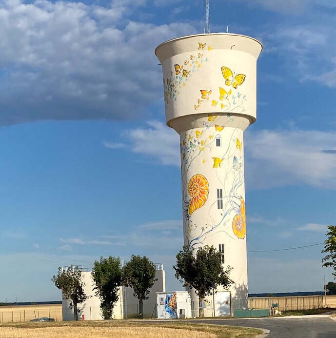 painted water towers in France – Loire Daily Photo